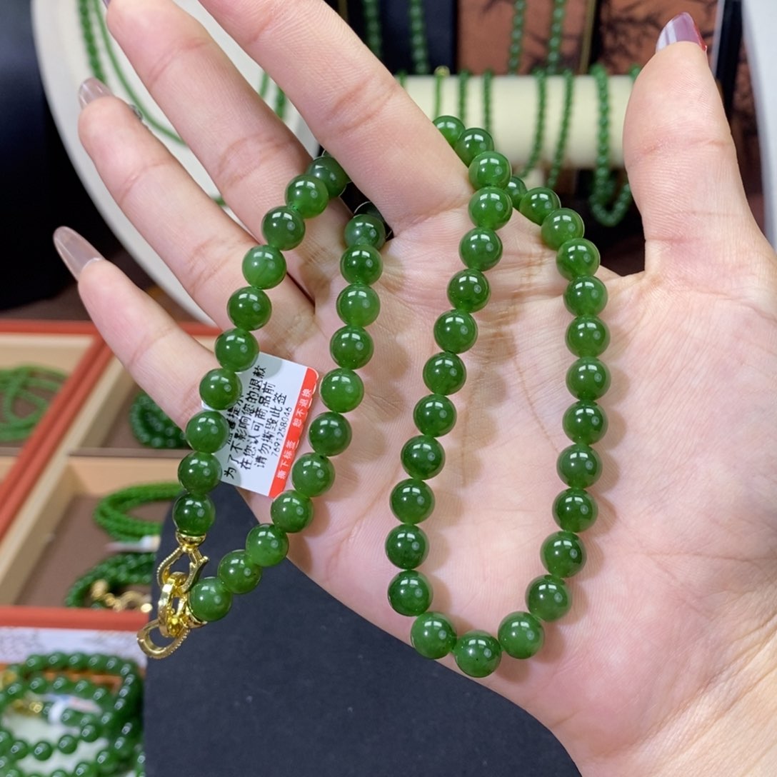 和田玉（碧玉）颈饰未镶嵌辣8
