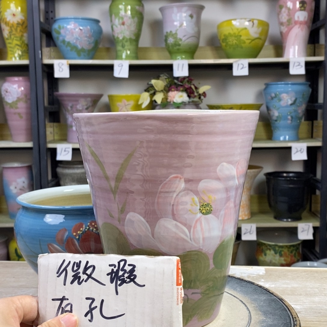 景德镇手工手绘陶瓷花盆