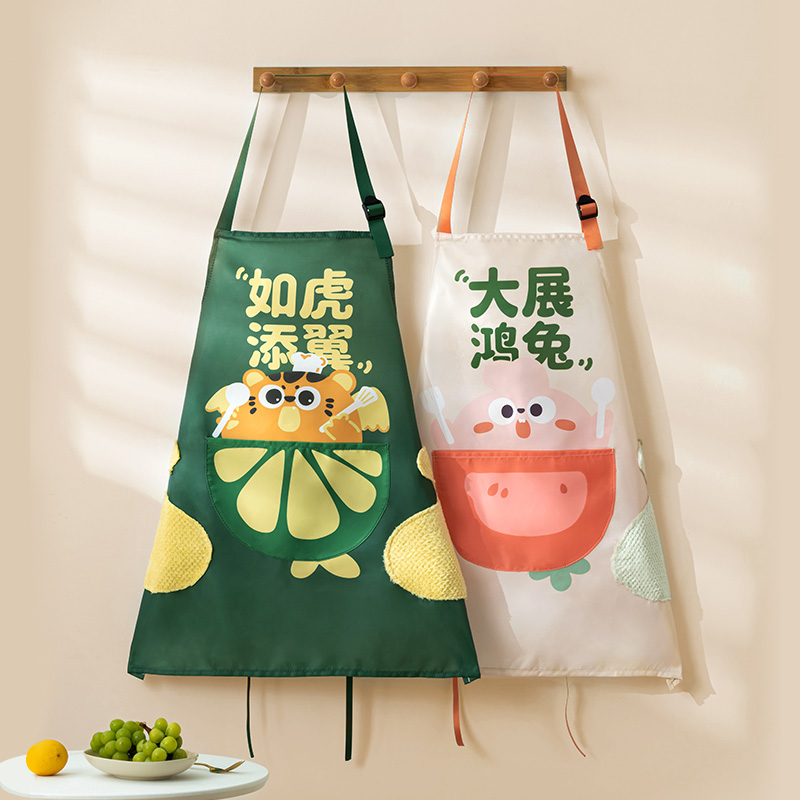 家用厨房做饭防水防油污渍围裙女时尚新款成人工作服男女围腰定制