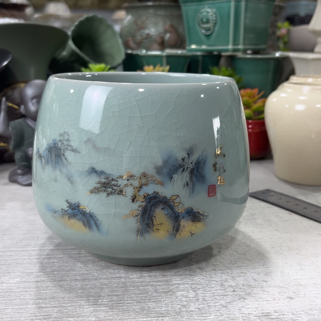 陶瓷绿植多肉微瑕花盆口径12*12无孔