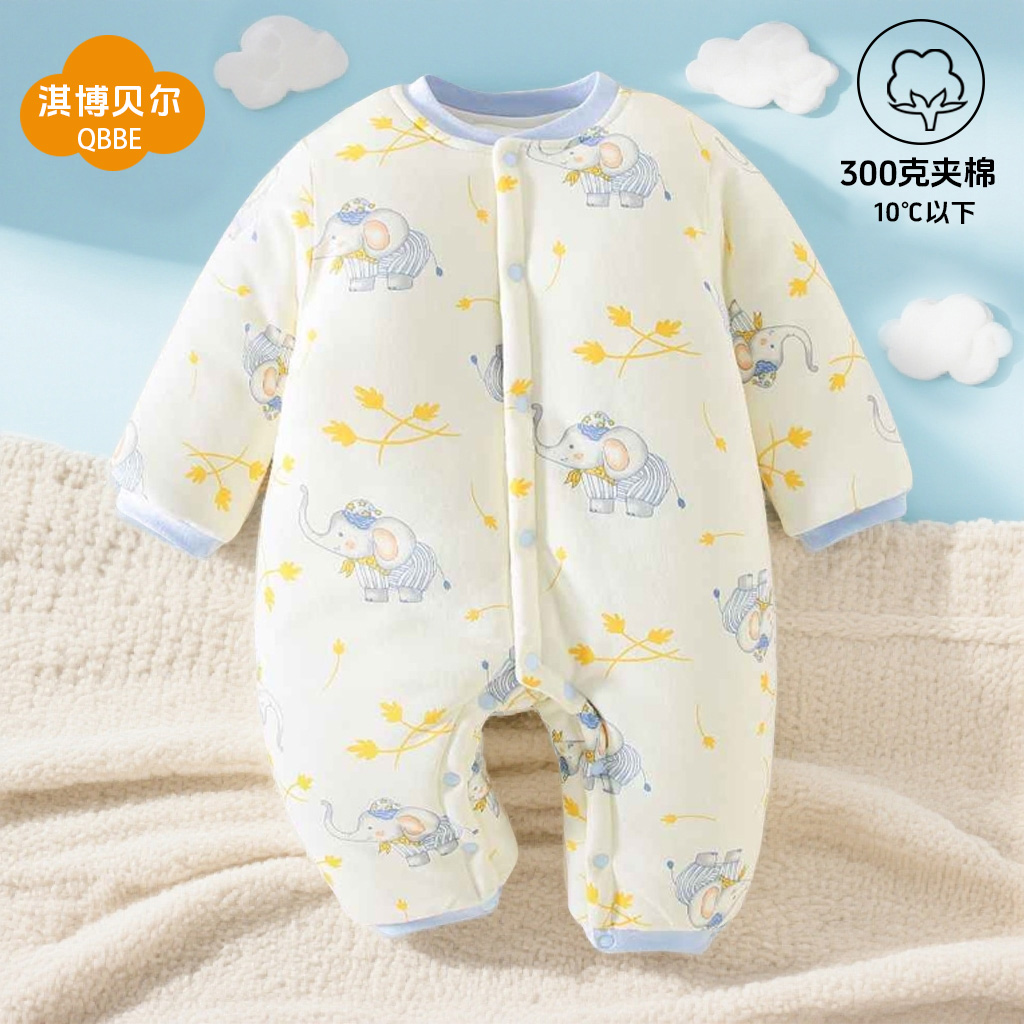 秋冬幼儿爬服幼儿冬季保暖连体衣加厚宝宝a类外出服