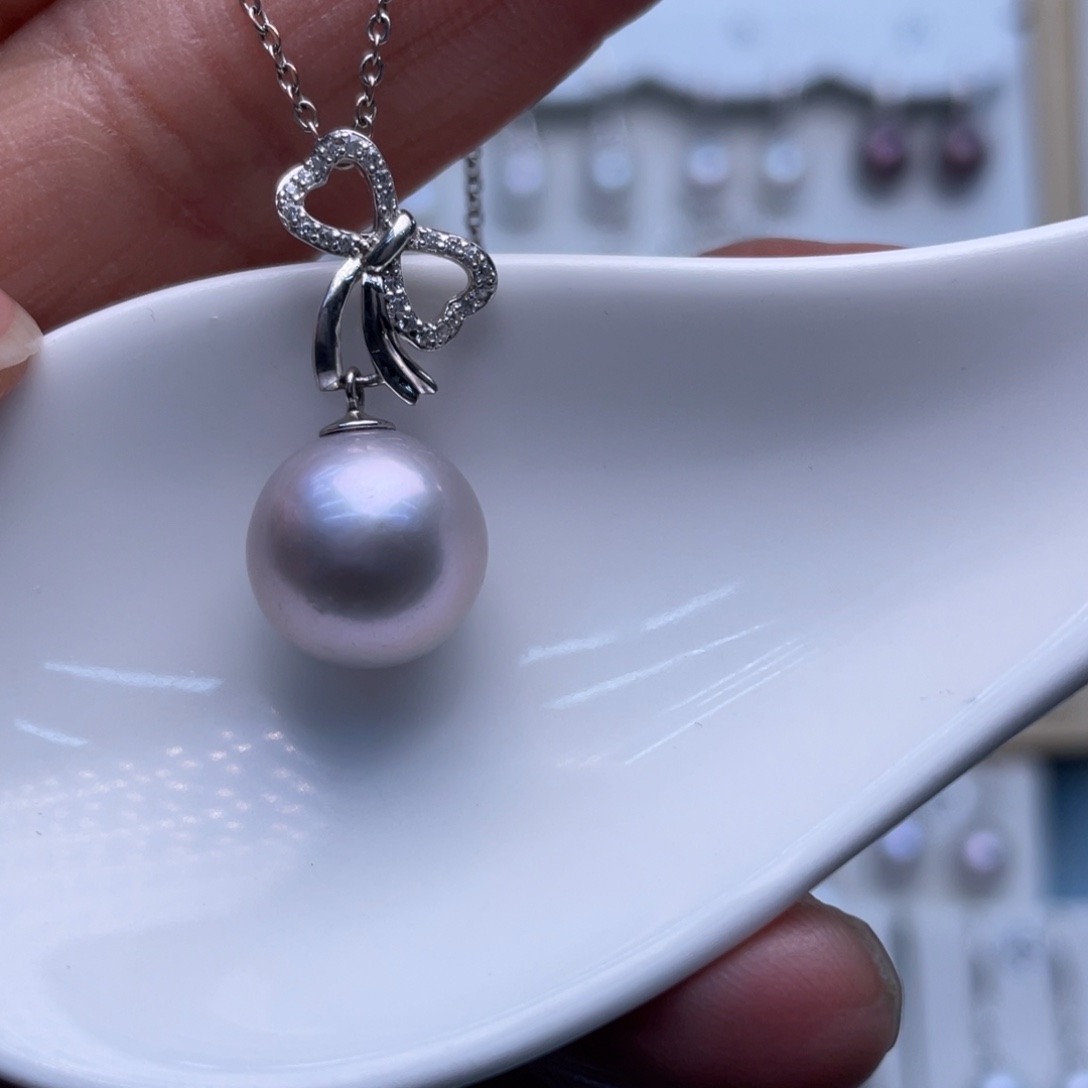 淡水珍珠银S925镶嵌颈饰