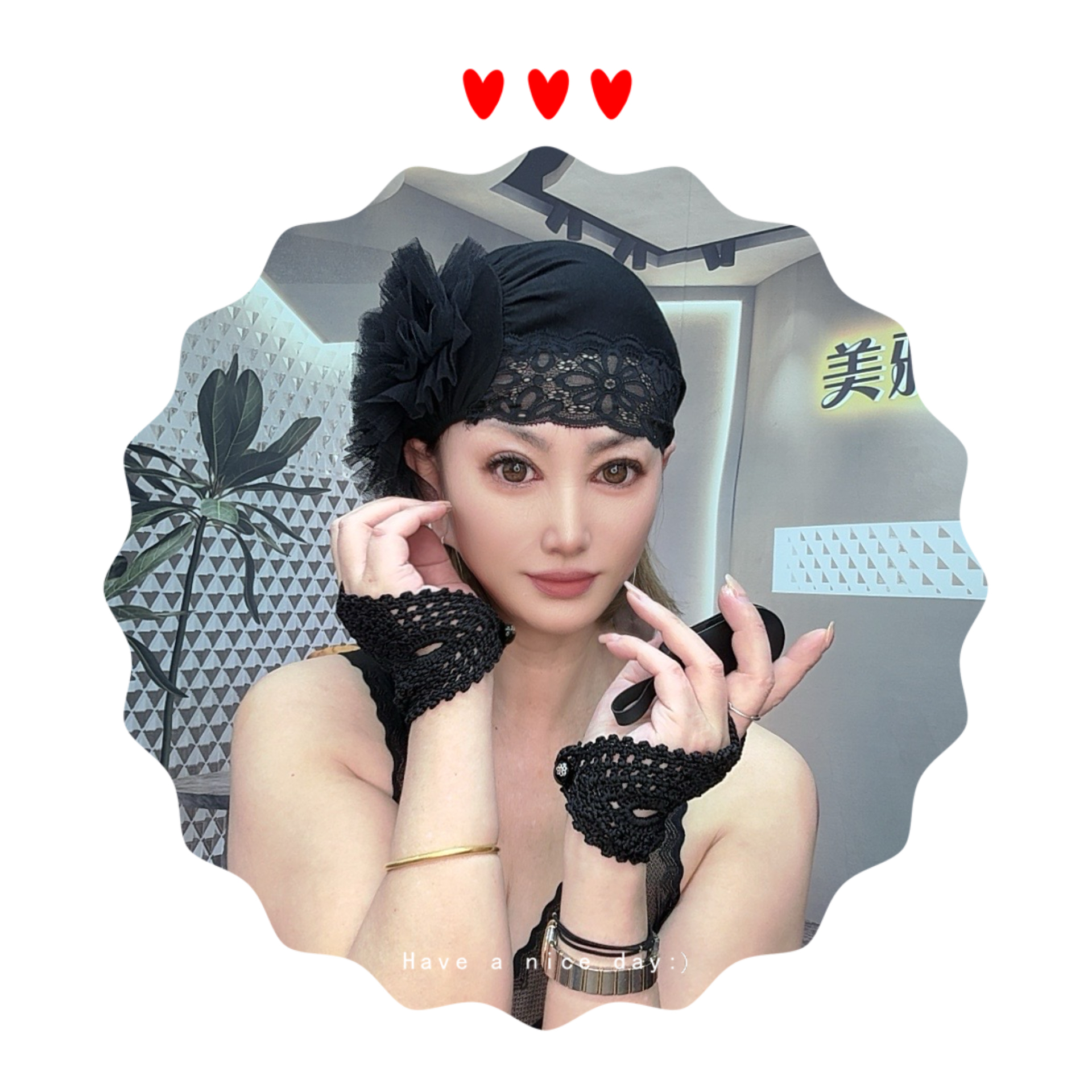 美雅家莫代尔棉花边花朵帽情报透气夏季个性炸街帽子福利