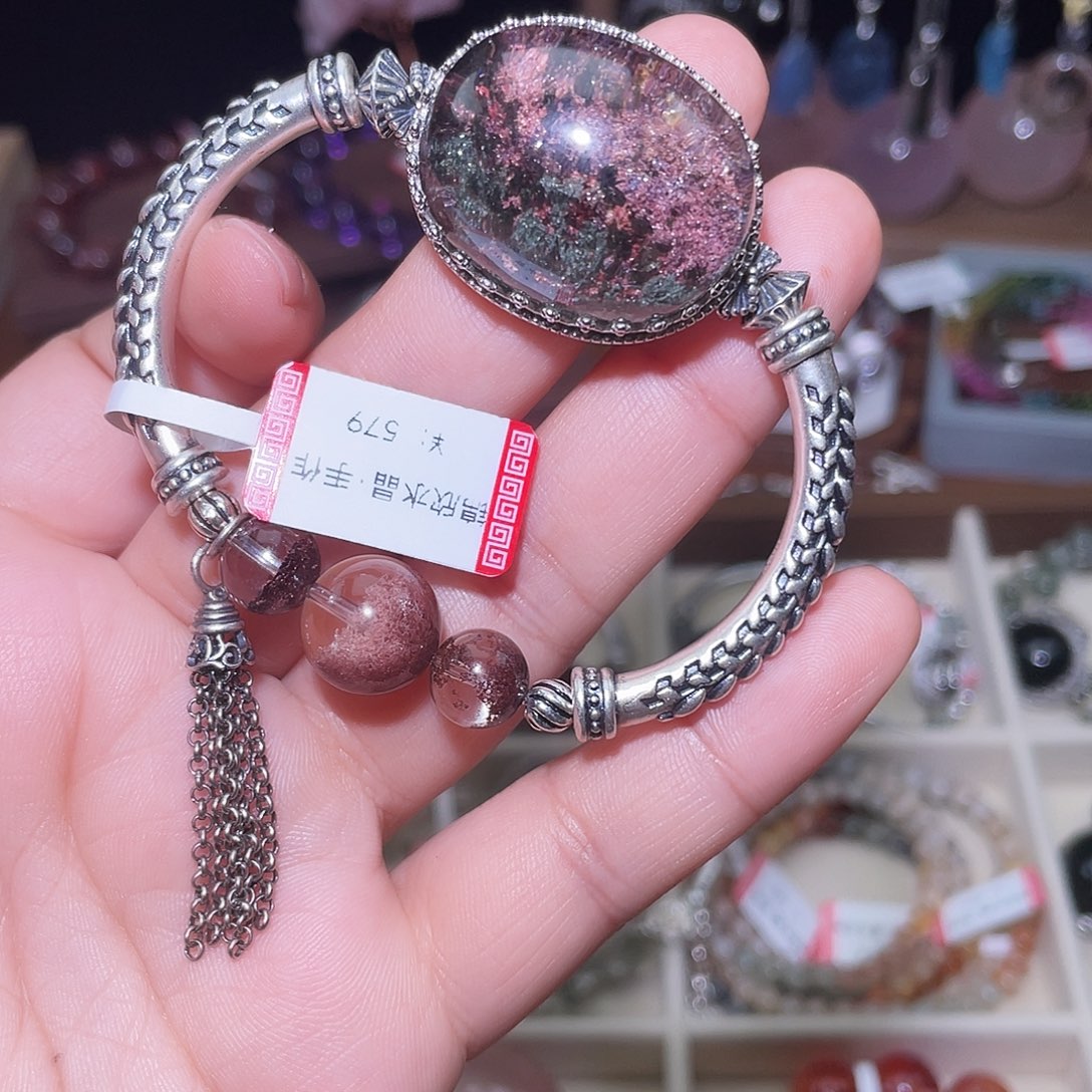 水晶手串银S925镶嵌小**?511原创设计