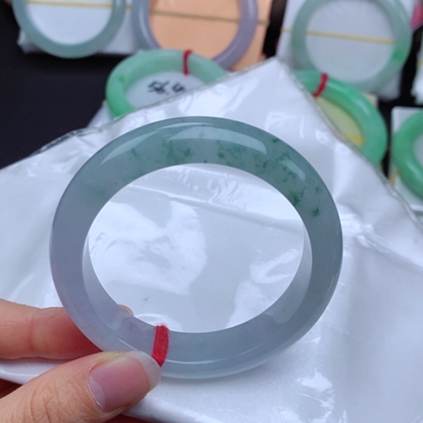 【闪购商品】翡翠手镯（开口镯）未镶嵌          正圈54.7冰飘蓝花