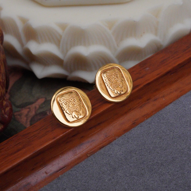 铜合金耳饰 拉萨文创设计手作扎基娘娘高级感设计S925银针耳钉