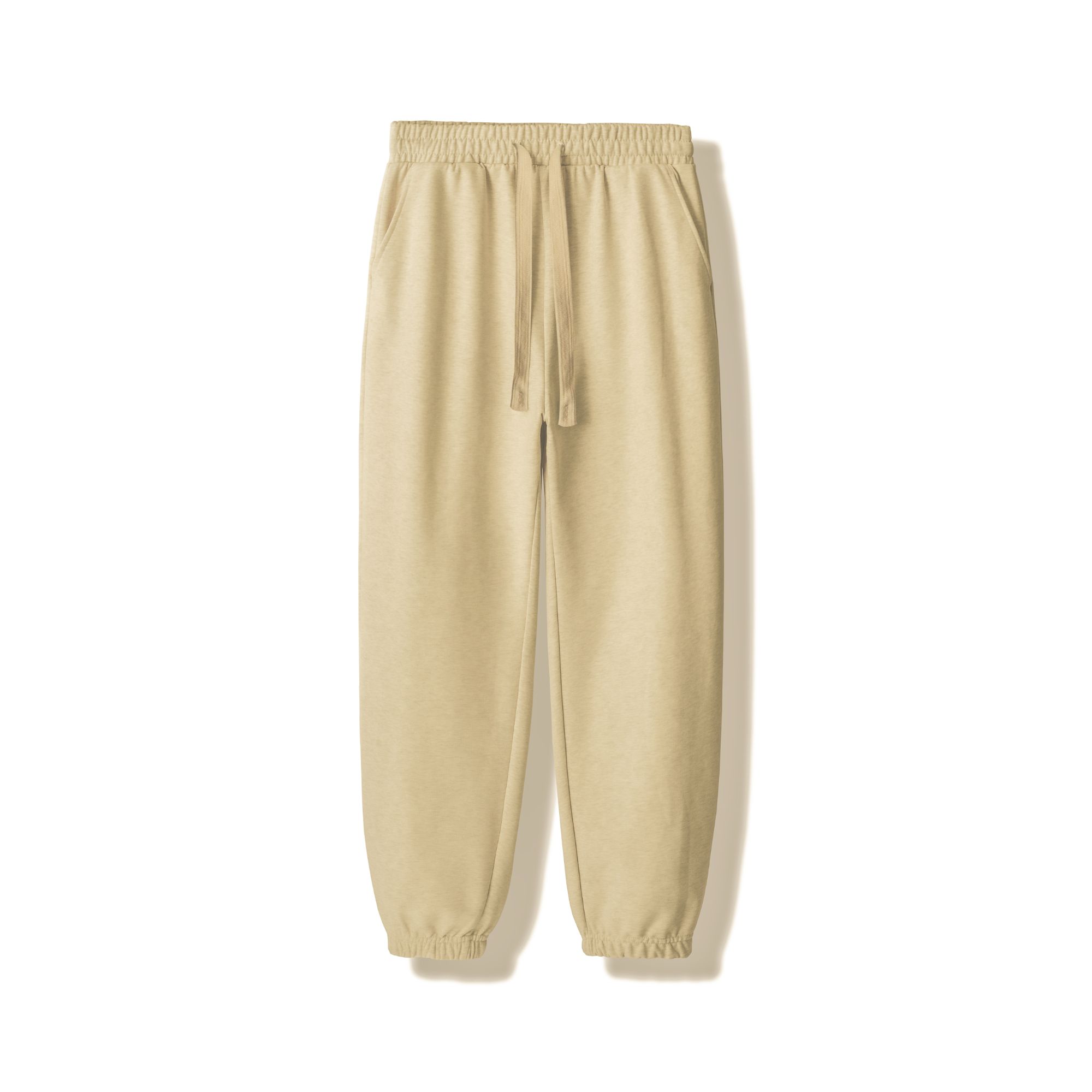 100%纯棉毛圈休闲束脚裤卡其色