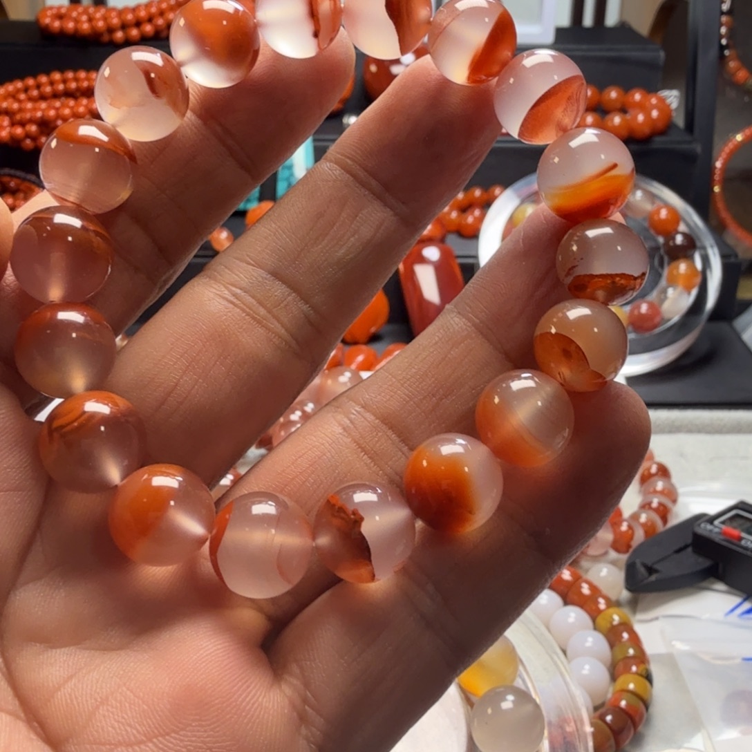 南红玛瑙合金手链