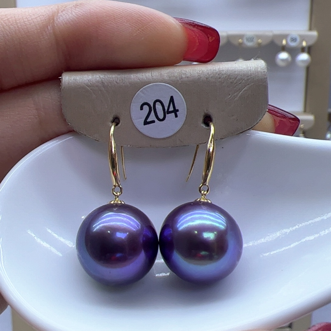 淡水珍珠耳饰18K金镶嵌