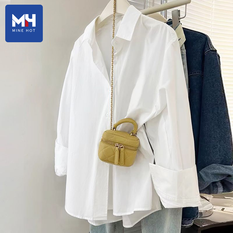 唐狮集团MH白色衬衫女夏季简约百搭轻薄上衣女生时尚气质长袖衬衣