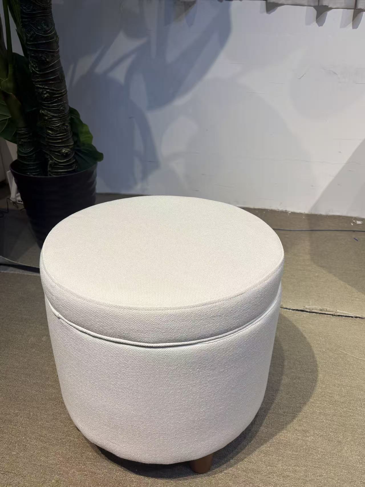 家用多色储藏凳鞋凳圆凳子意式床尾千鸟格