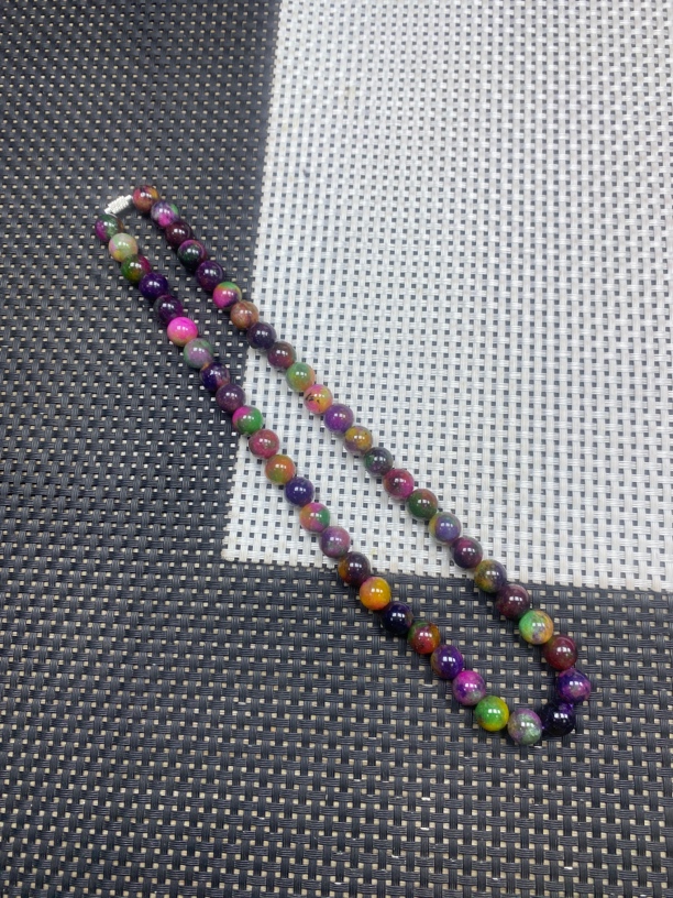 七彩花舒10mm项链691