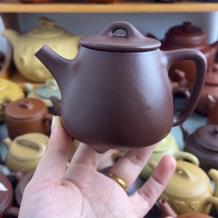 茶壶紫砂200cc紫泥全手