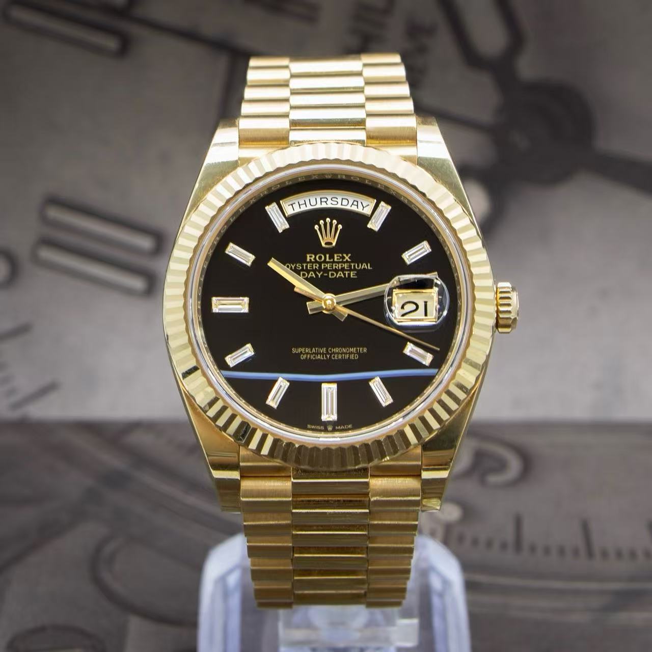 95新 Rolex/劳力士 星期日历/黑玛瑙/228238/40mm/23年国行全套
