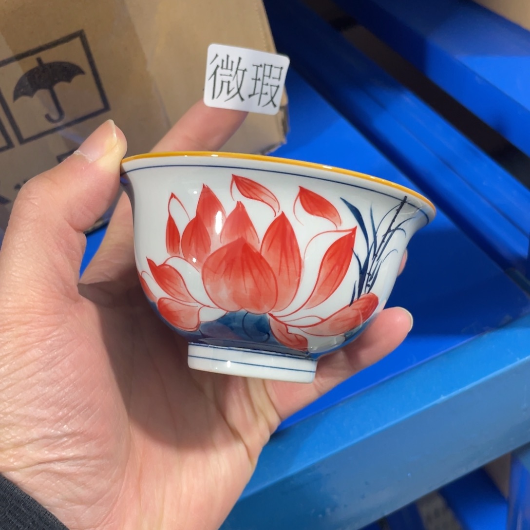 釉下手绘茶具微瑕