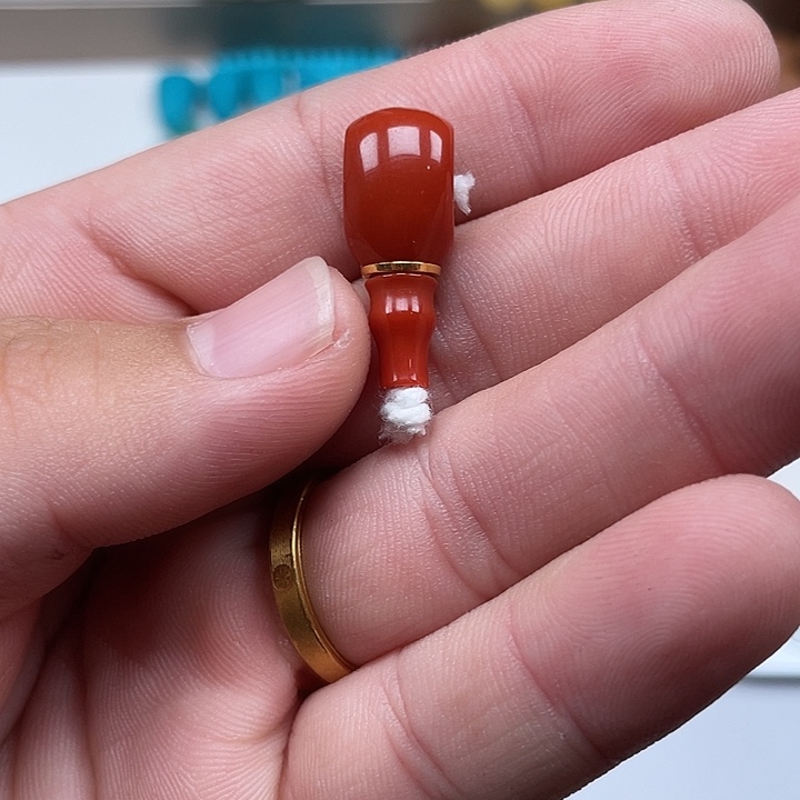 南红玛瑙合金挂件三通