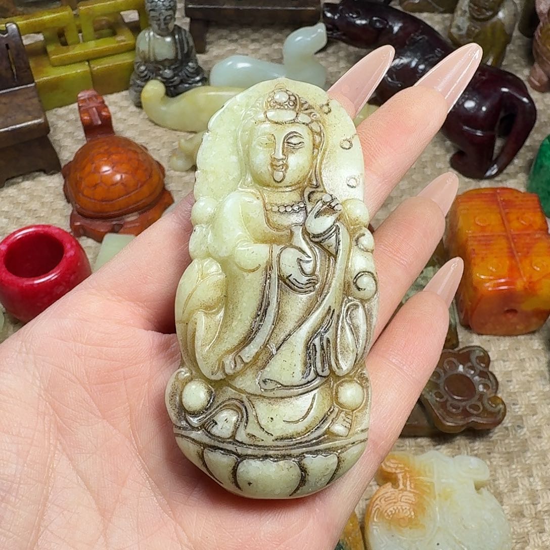 白玉菩提吊坠挂件