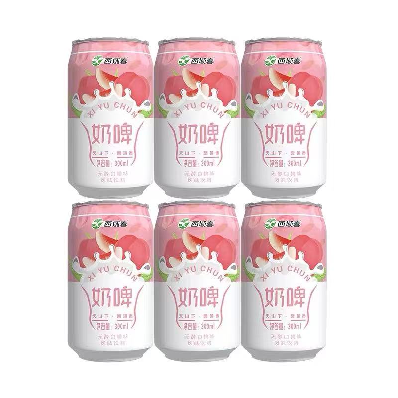 新疆西域春白桃奶啤300ml果味饮料清爽解腻够滋味0脂肪新疆直发