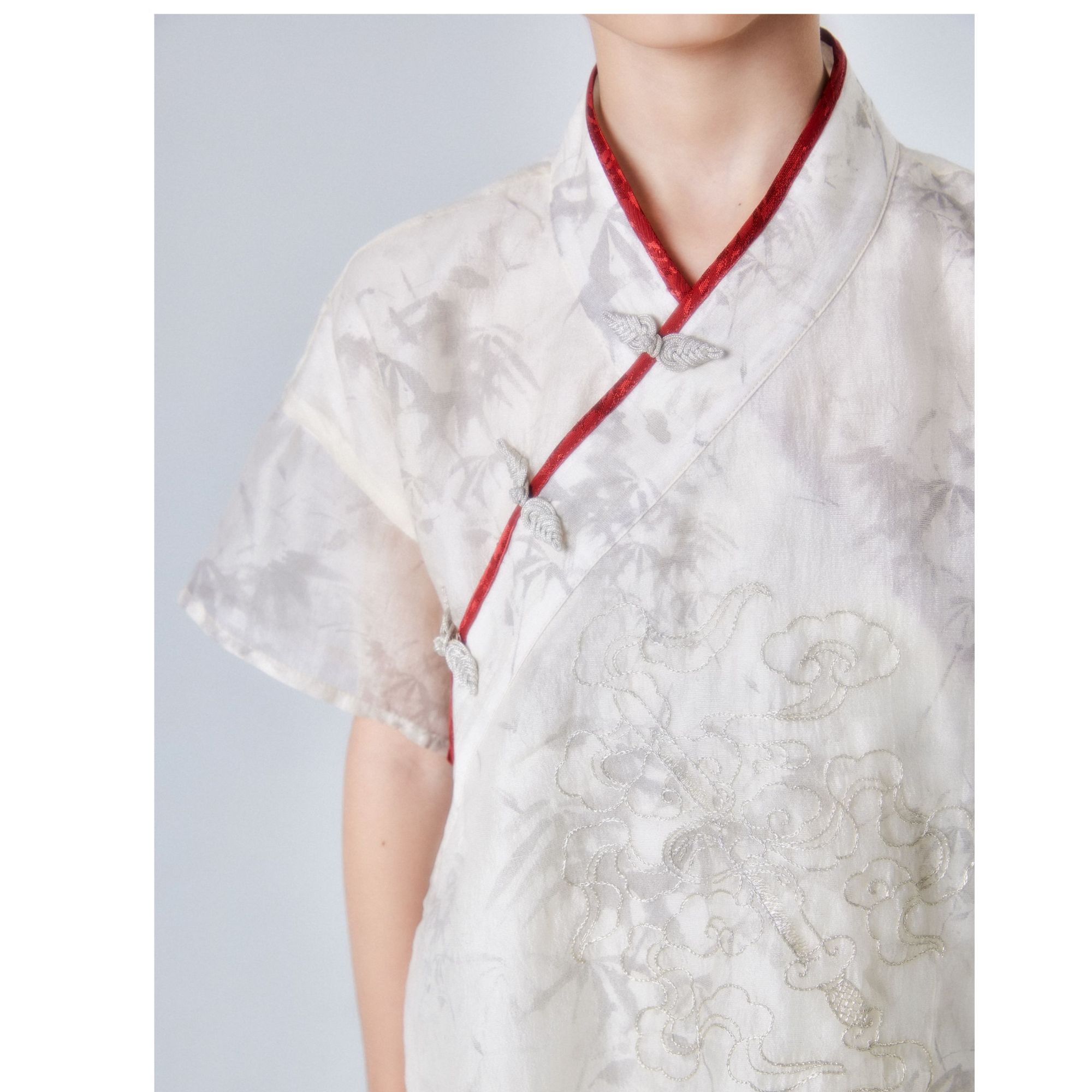 汉元素新中式【意暄】夏款假两件套装线下专款