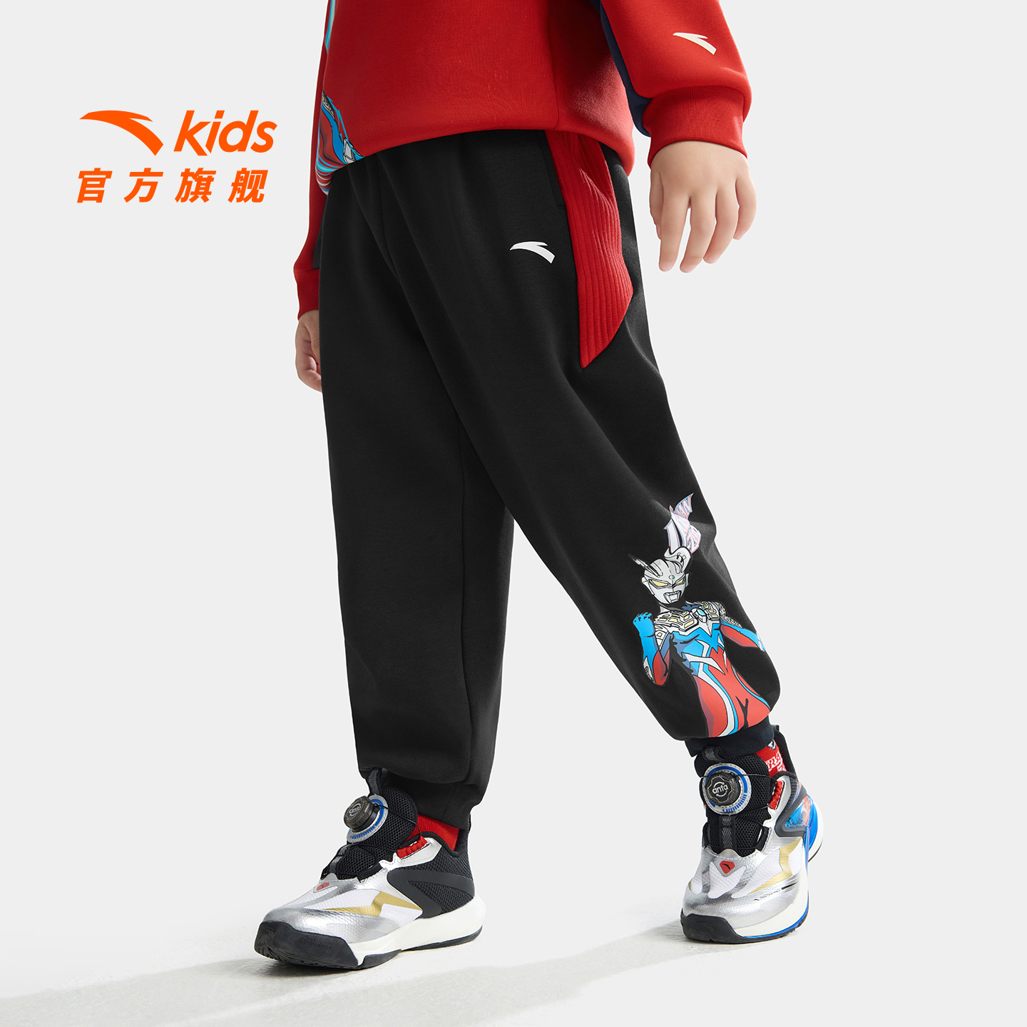 男小童针织运动长裤2026年新款舒适保暖奥特曼加绒裤