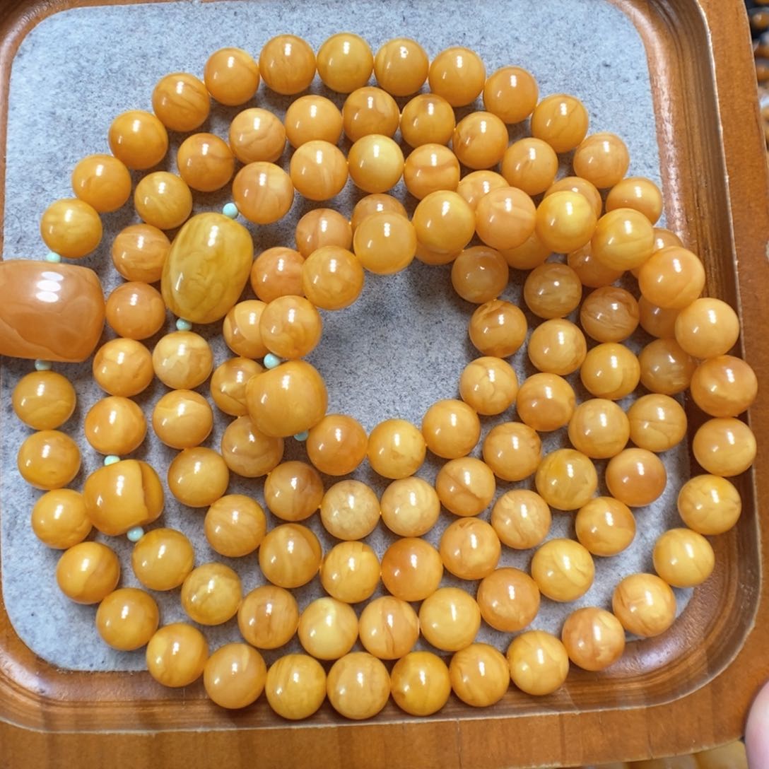 蜜蜡项链未镶嵌蜜蜡108