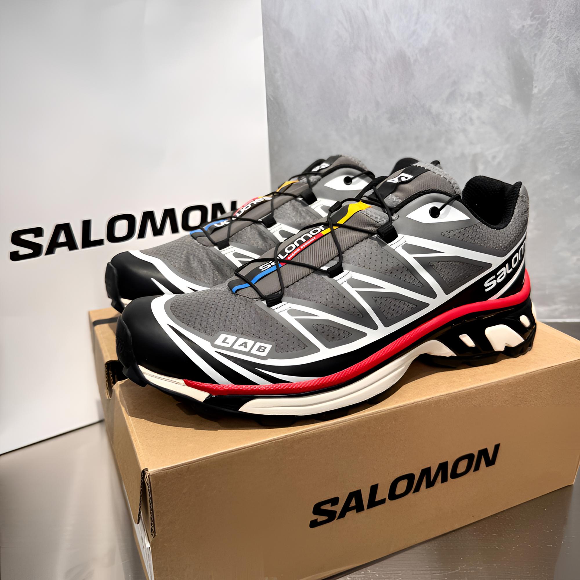 SALOMON萨洛蒙 XT-6 Sneakers 元祖灰红低帮运动户外功能鞋472932