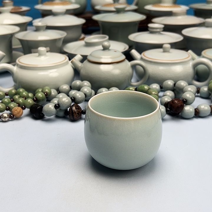 杯天青釉龙蛋杯原矿原釉原产地