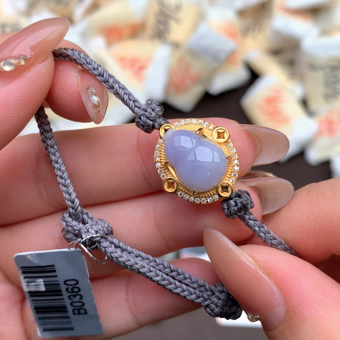 【闪购商品】银S925镶嵌翡翠手绳一