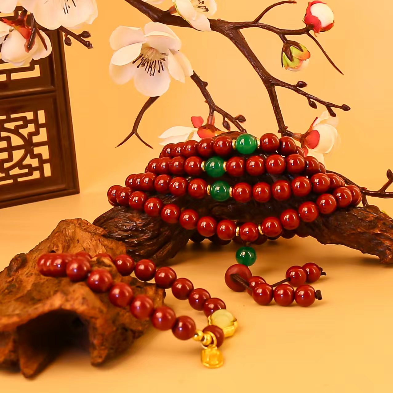 含辰砂工艺品AD1119辰砂饰品组合装（无礼盒）