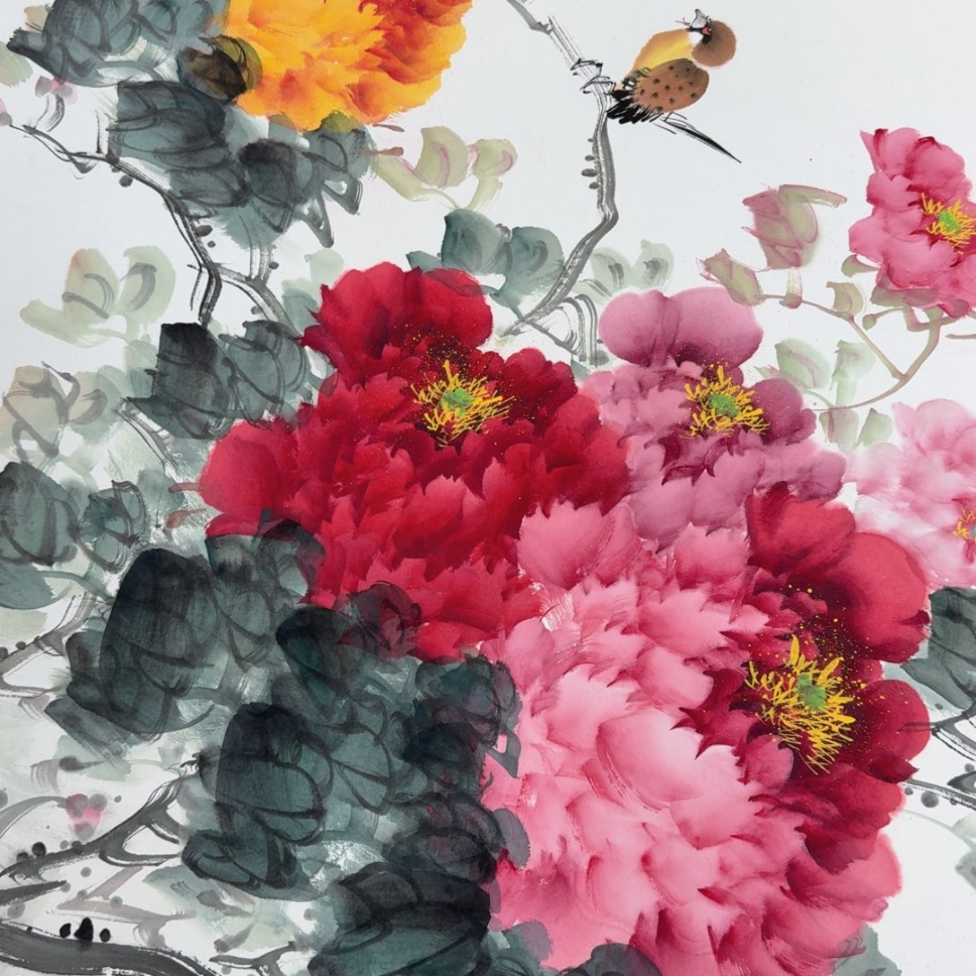 国画纯手绘山水花鸟作品