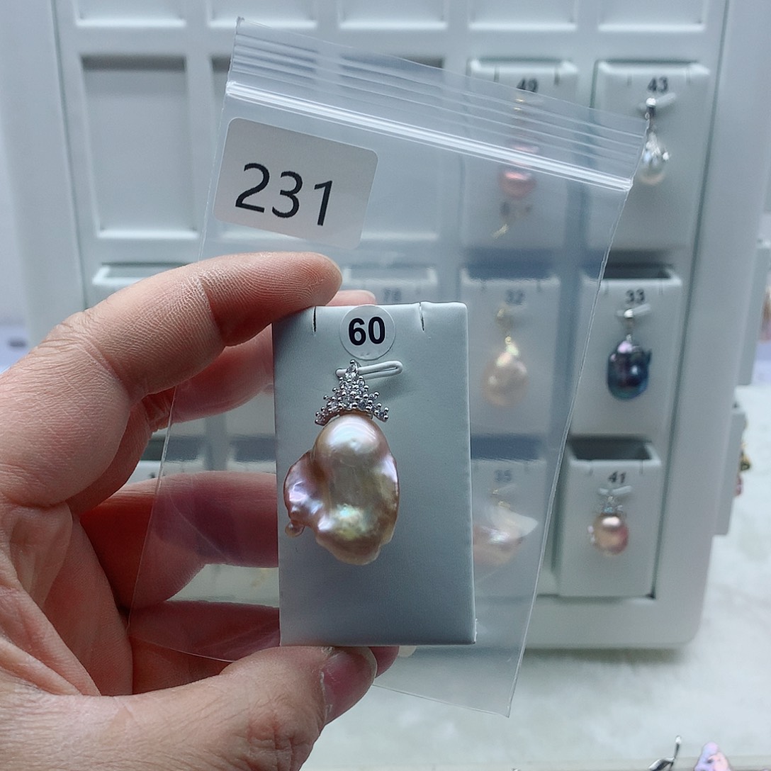 合金吊坠(不含链)淡水珍珠