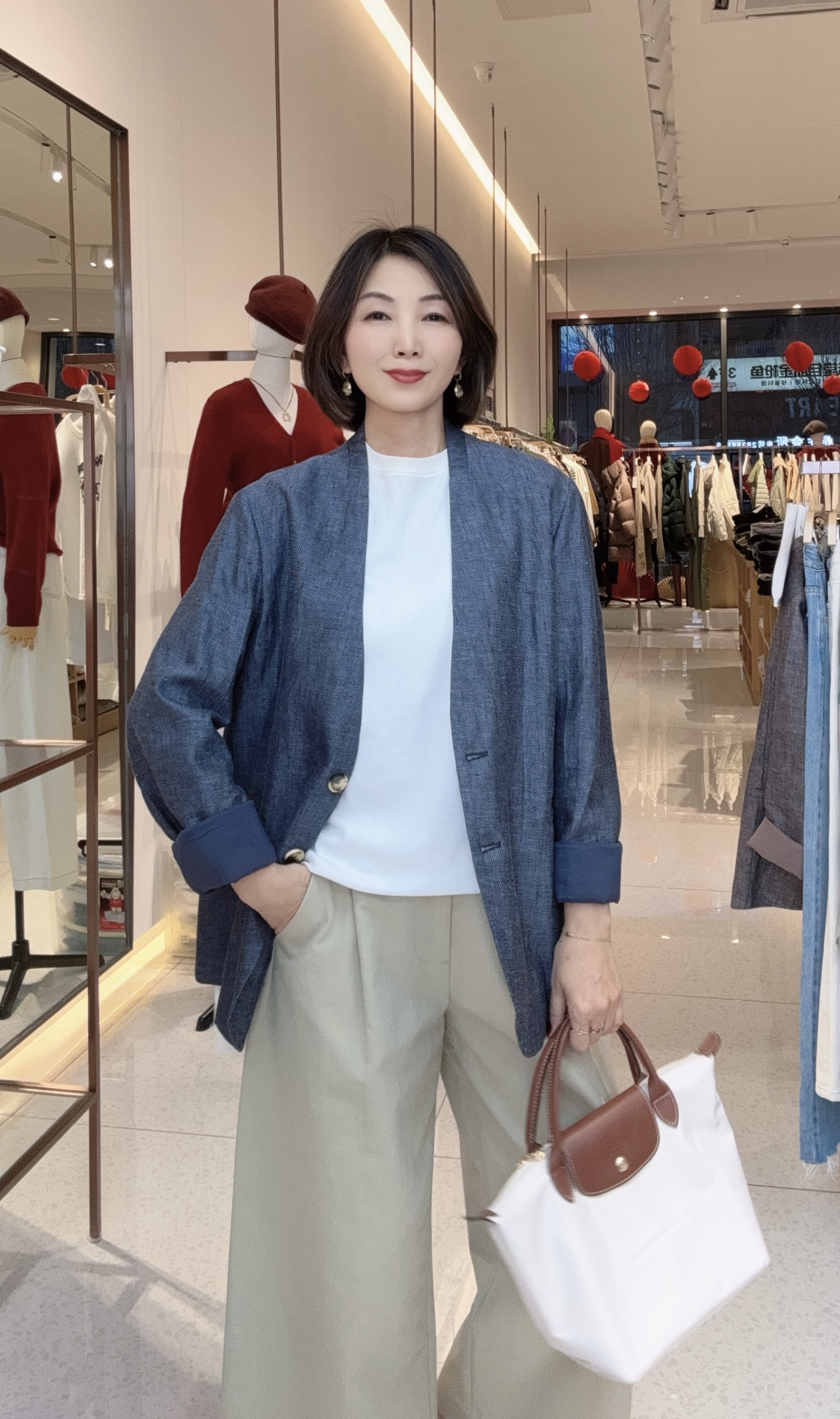亚麻 简约无领西装外套