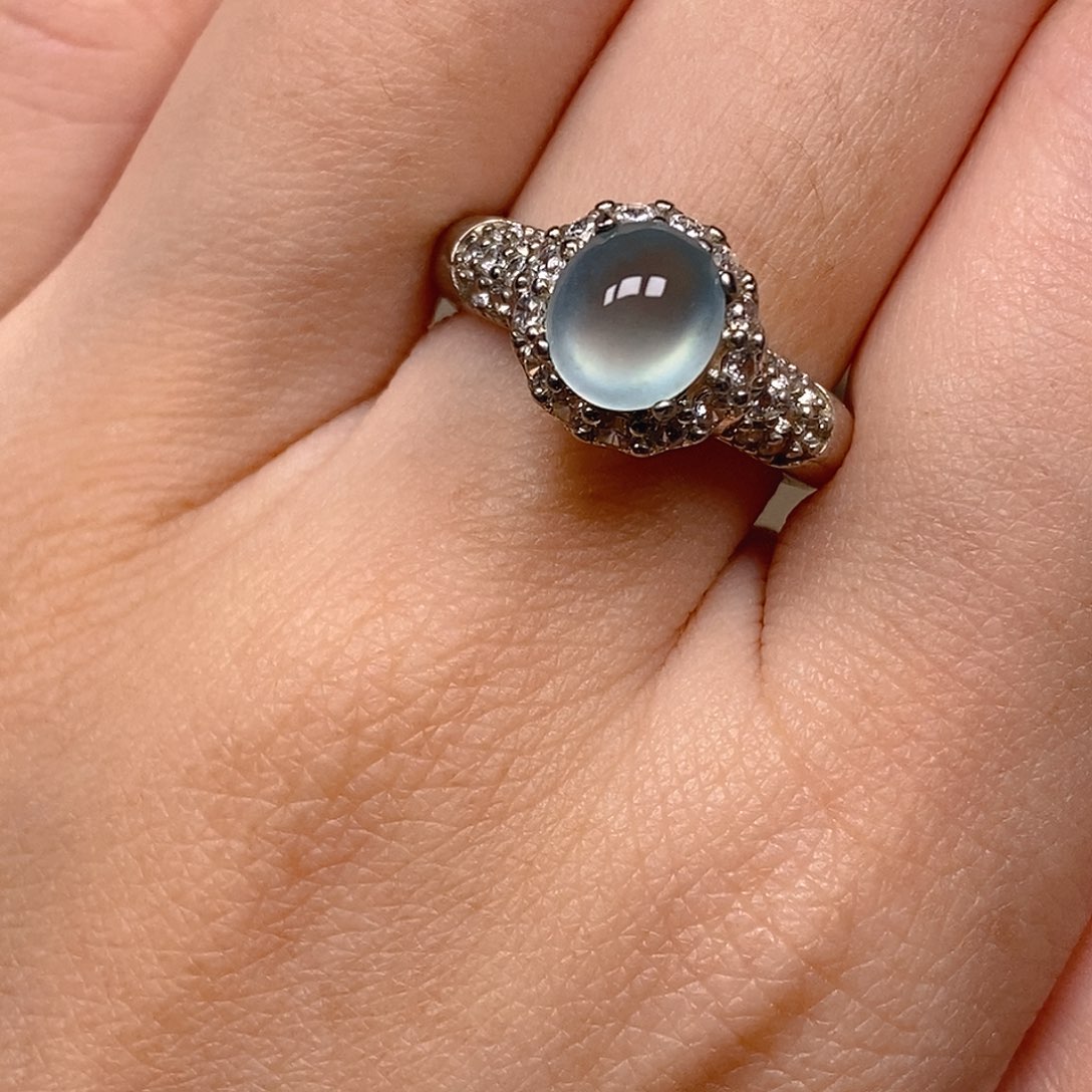 翡翠戒指未镶嵌蓝冰