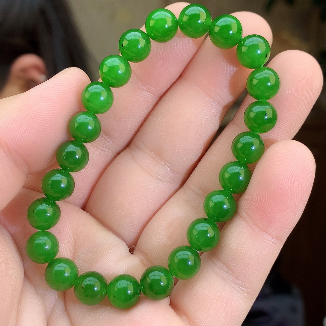 吊坠(不含链)未镶嵌和田玉（碧玉）手链