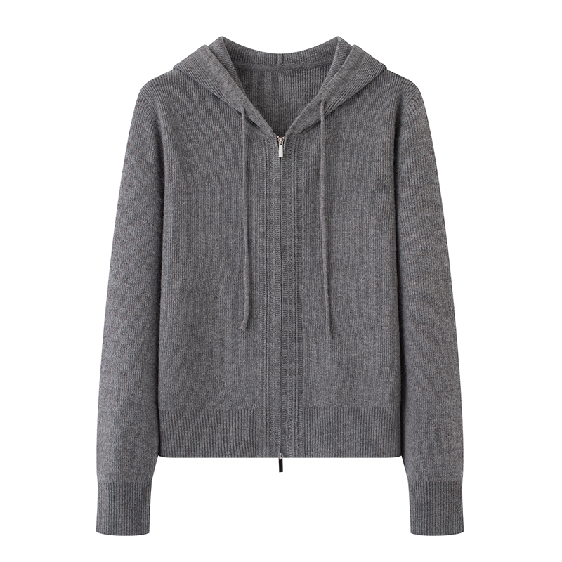 【M家】开衫针织衫女2025秋冬装新款休闲连帽长袖上衣外套234191