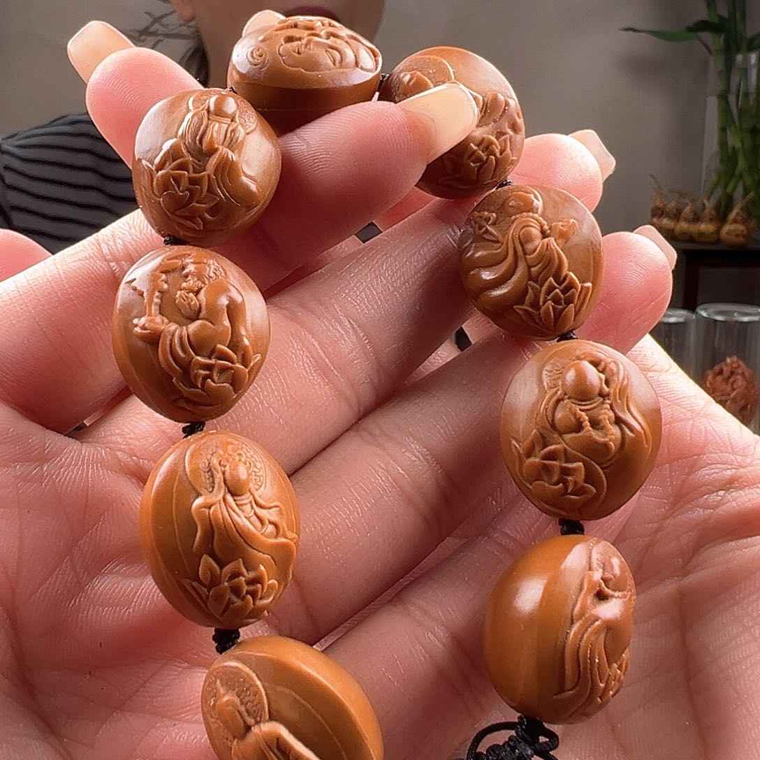 橄榄核手串/手链晴**净橄榄核雕橄榄核