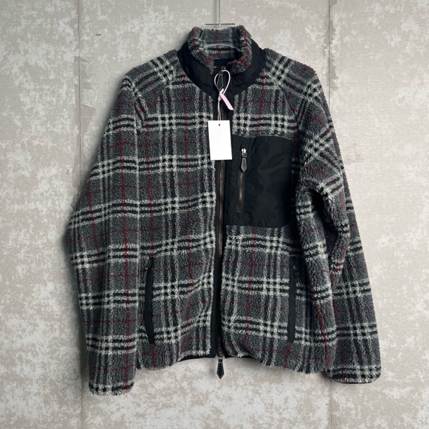 未使用 WE11 DONE 瑕疵/无领标/博柏利/格纹摇粒绒夹克外套/18430