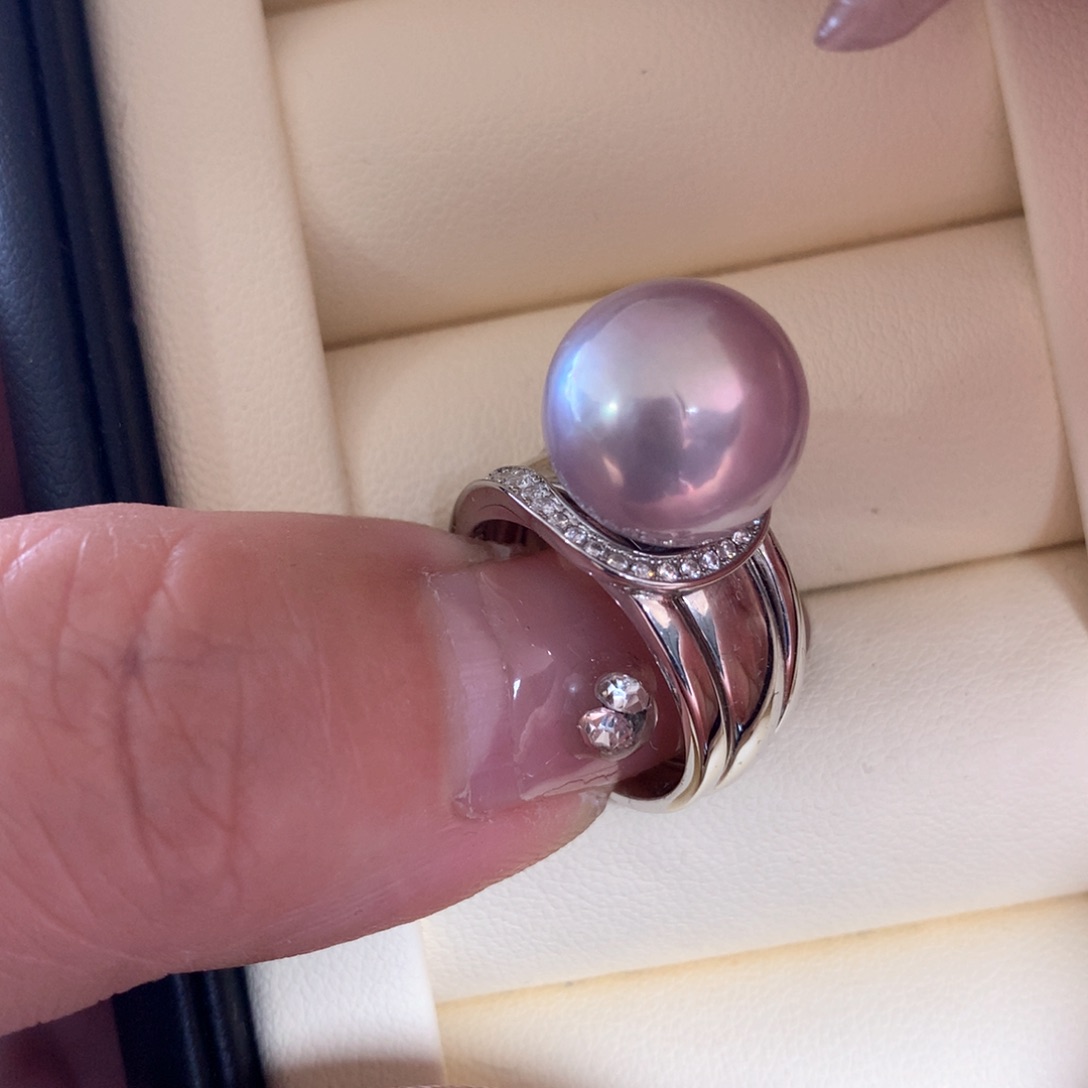 淡水珍珠戒指银S925镶嵌