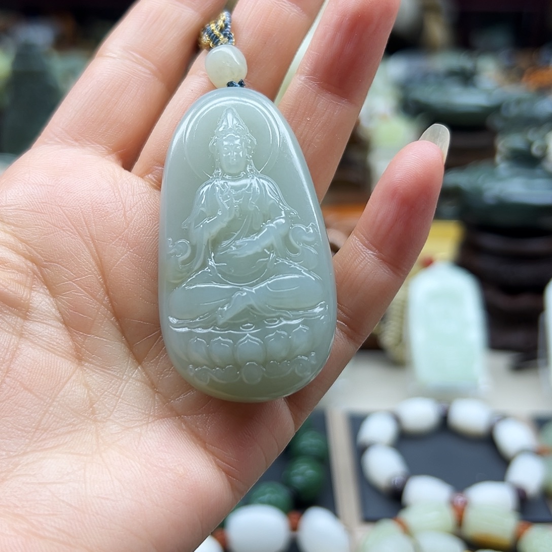 止***水和田玉未镶嵌挂件