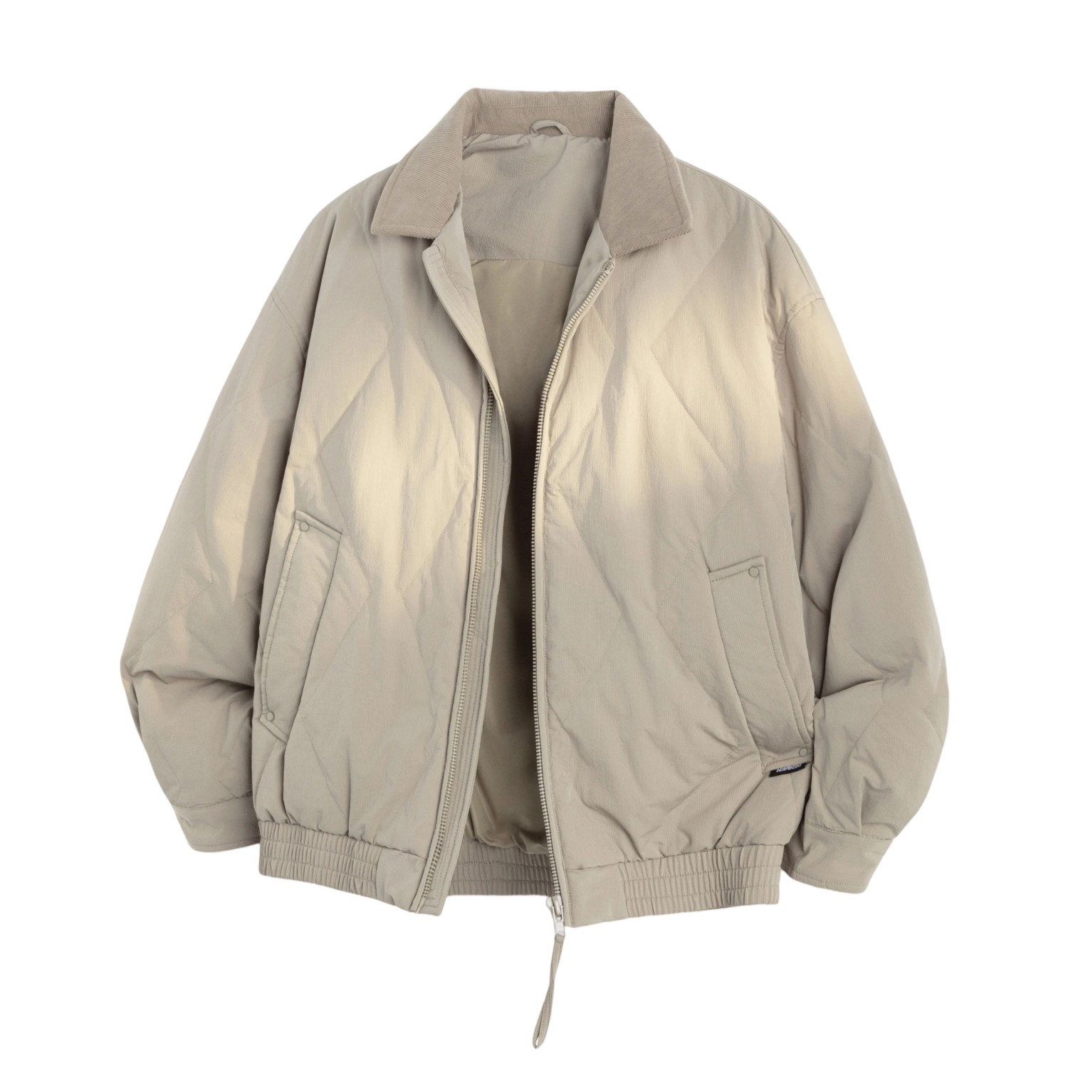 冬季厚款90白鸭绒羽绒服菱形格翻领宽松保暖外套男士休闲百搭男装