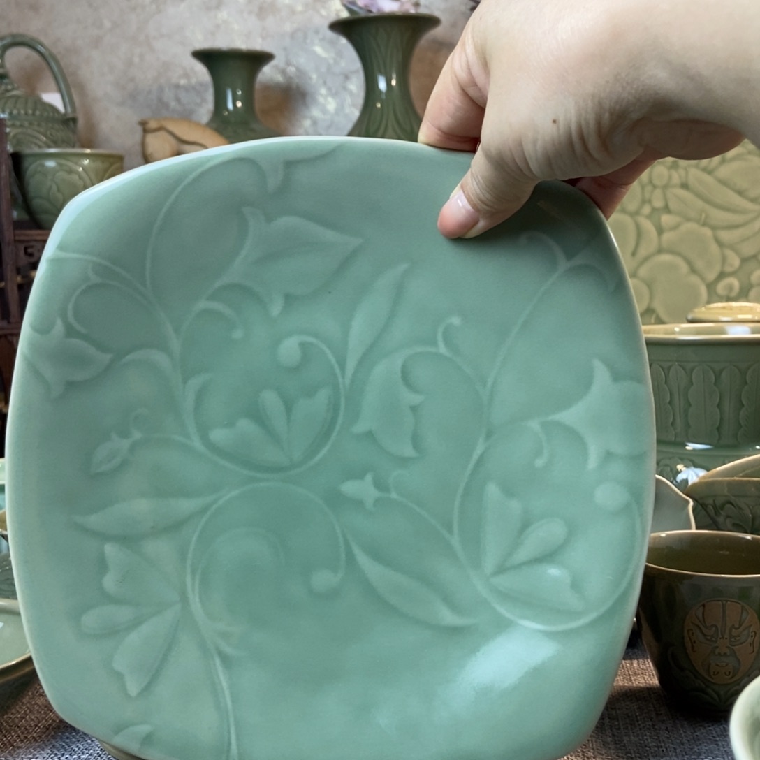 耀州窑耀州窑方盘4只