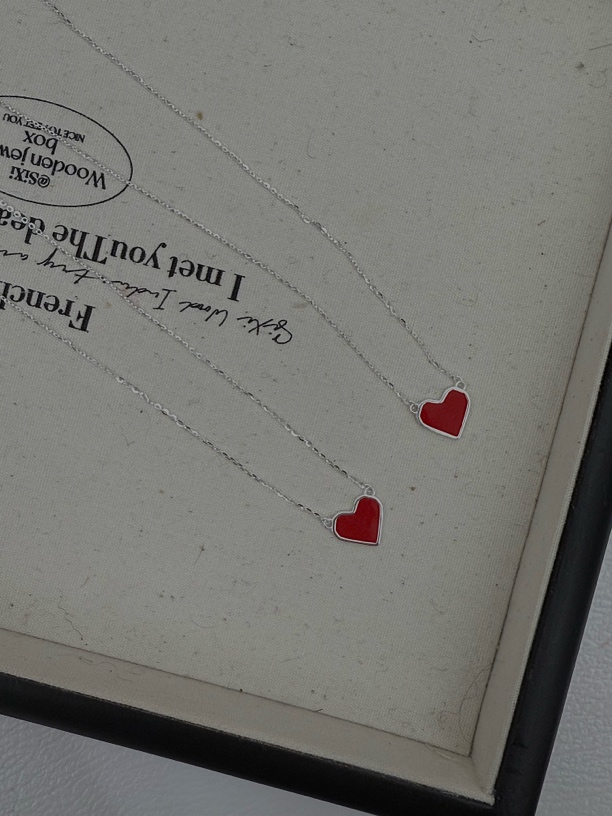 坠链均925银 2025年新款纯银爱心项链正反面两戴百搭项链