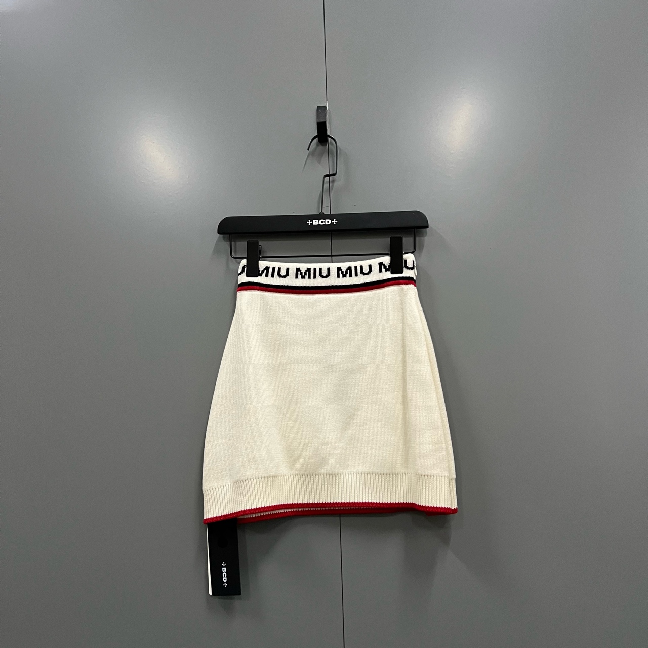 95新 MIU MIU/缪缪 （bb）203 串标logo针织短裙 36码