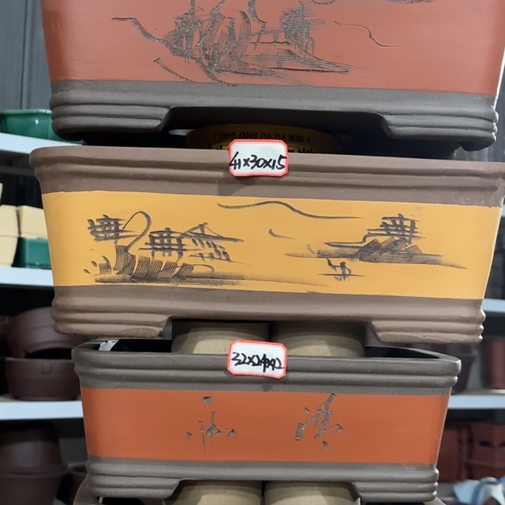 紫砂花盆             128-4全红