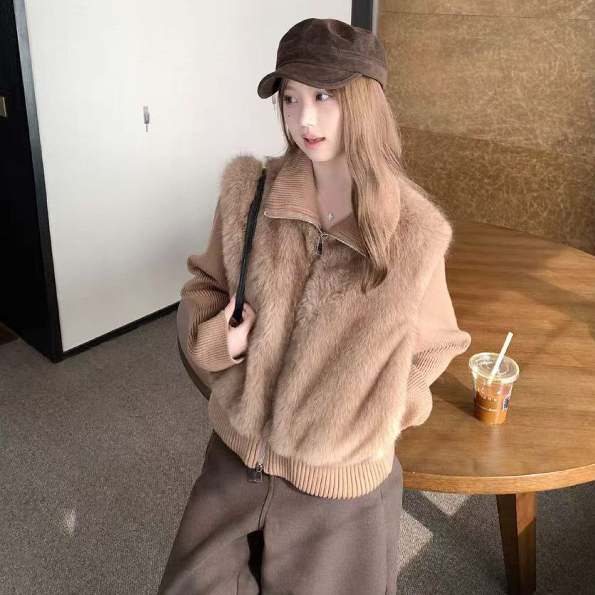 ZEMALA｜新款毛毛外套短款