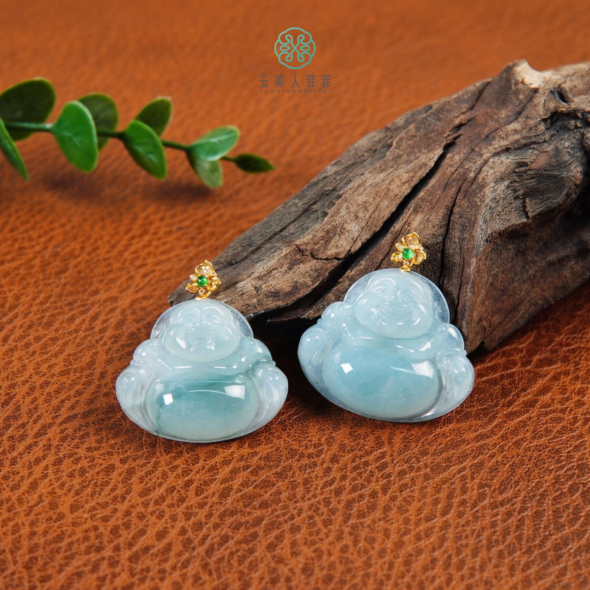 石惑珠宝+翡翠佛公吊坠约22*26mm%多样性发一