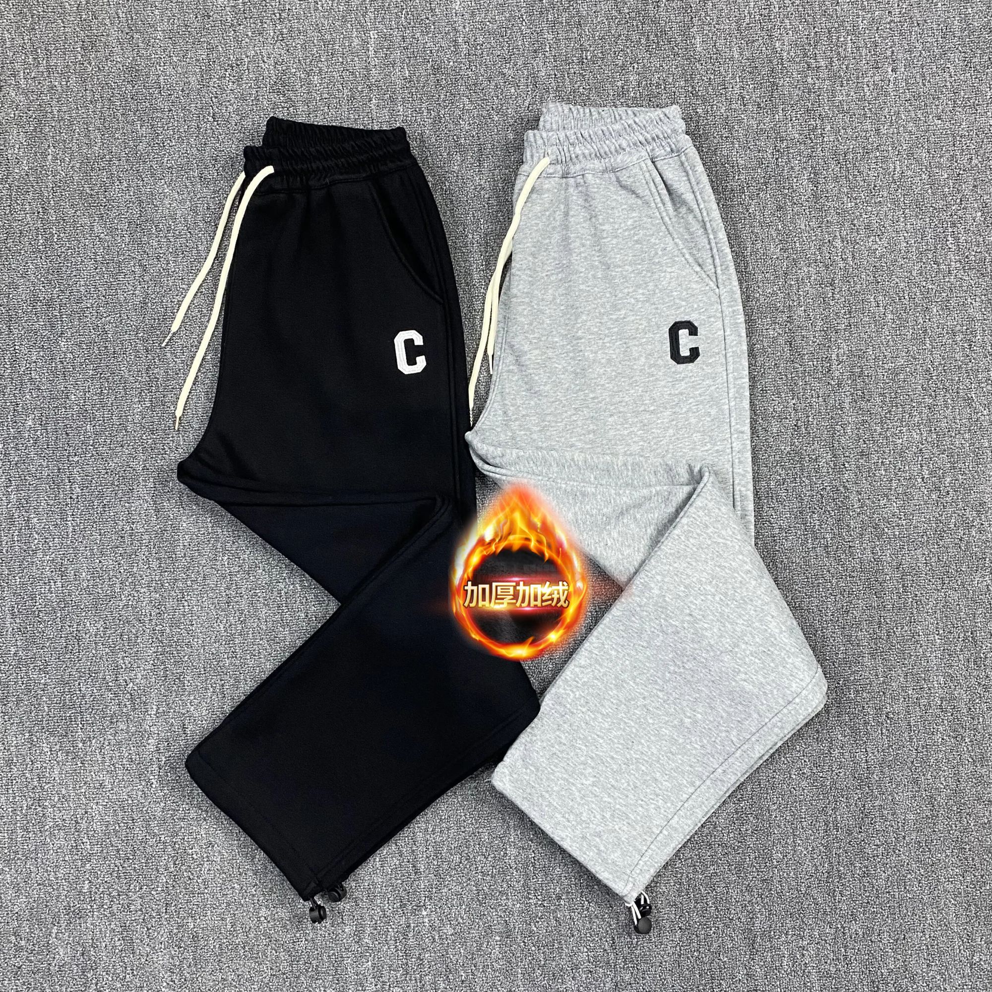 【自助下单冬款加绒一裤两穿】青少年运动长裤冬季加厚宽松直筒卫裤