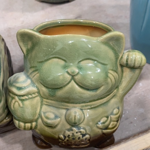 陶瓷小绿色招财猫31313313
