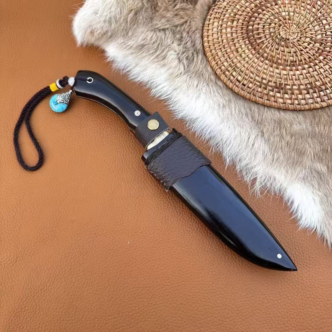 户撒百炼花纹钢手工折叠锻打多功能户外实用战术刀荒野求生刀