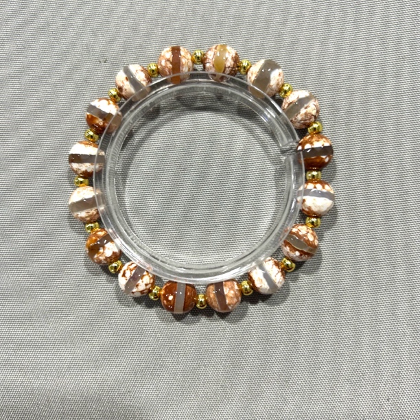 A308 天然原矿石 一线天玛瑙 卡1.0 单圈手串多样性发货